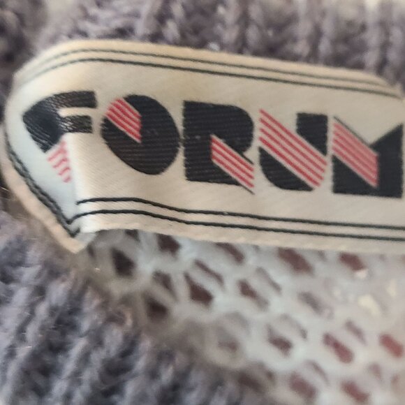 VTG FORUM Hand knitted sweater Cream Gray Mens Size Medium - Picture 7 of 8